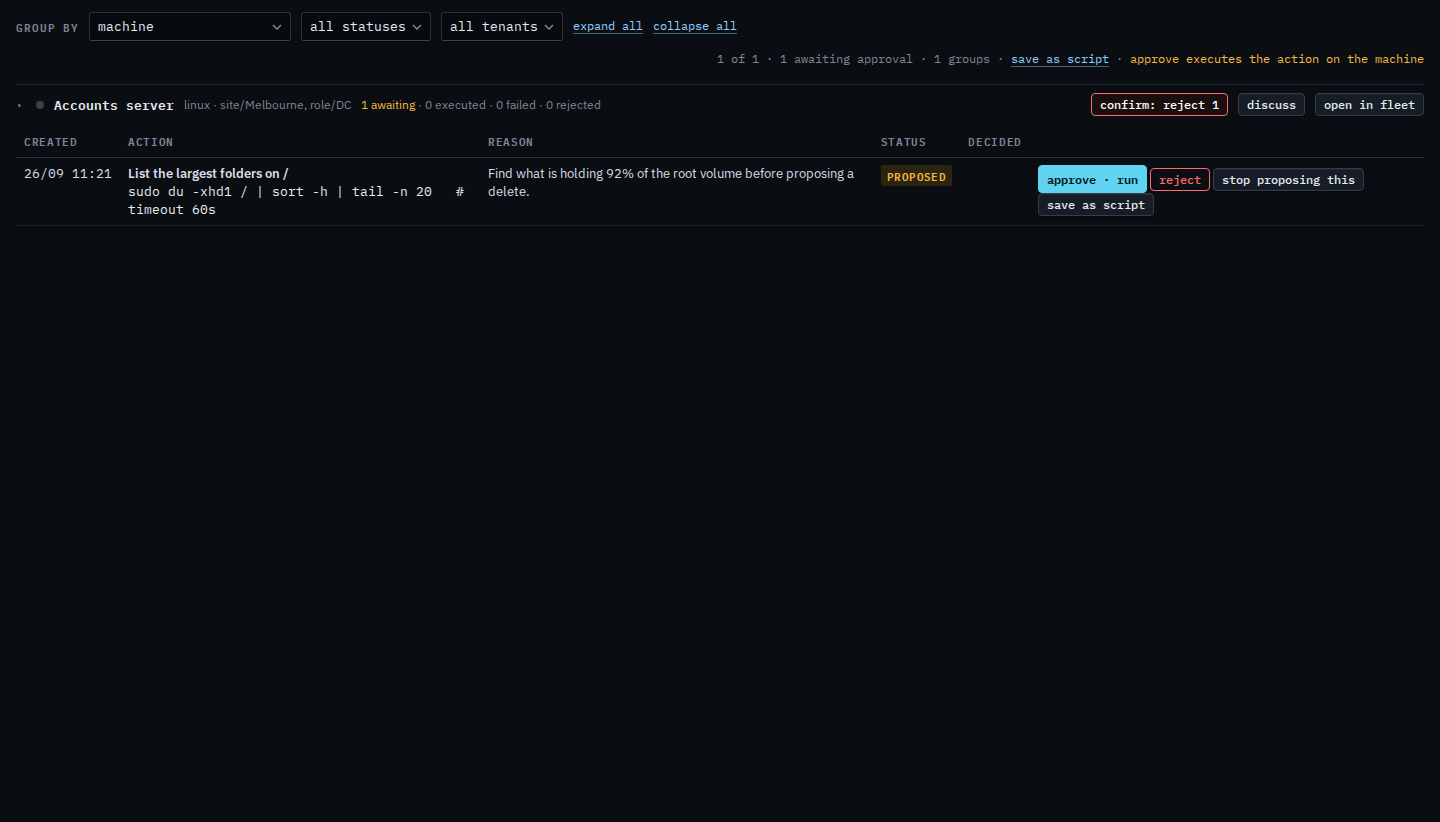 Proposals page with reject all armed, asking to confirm before it rejects